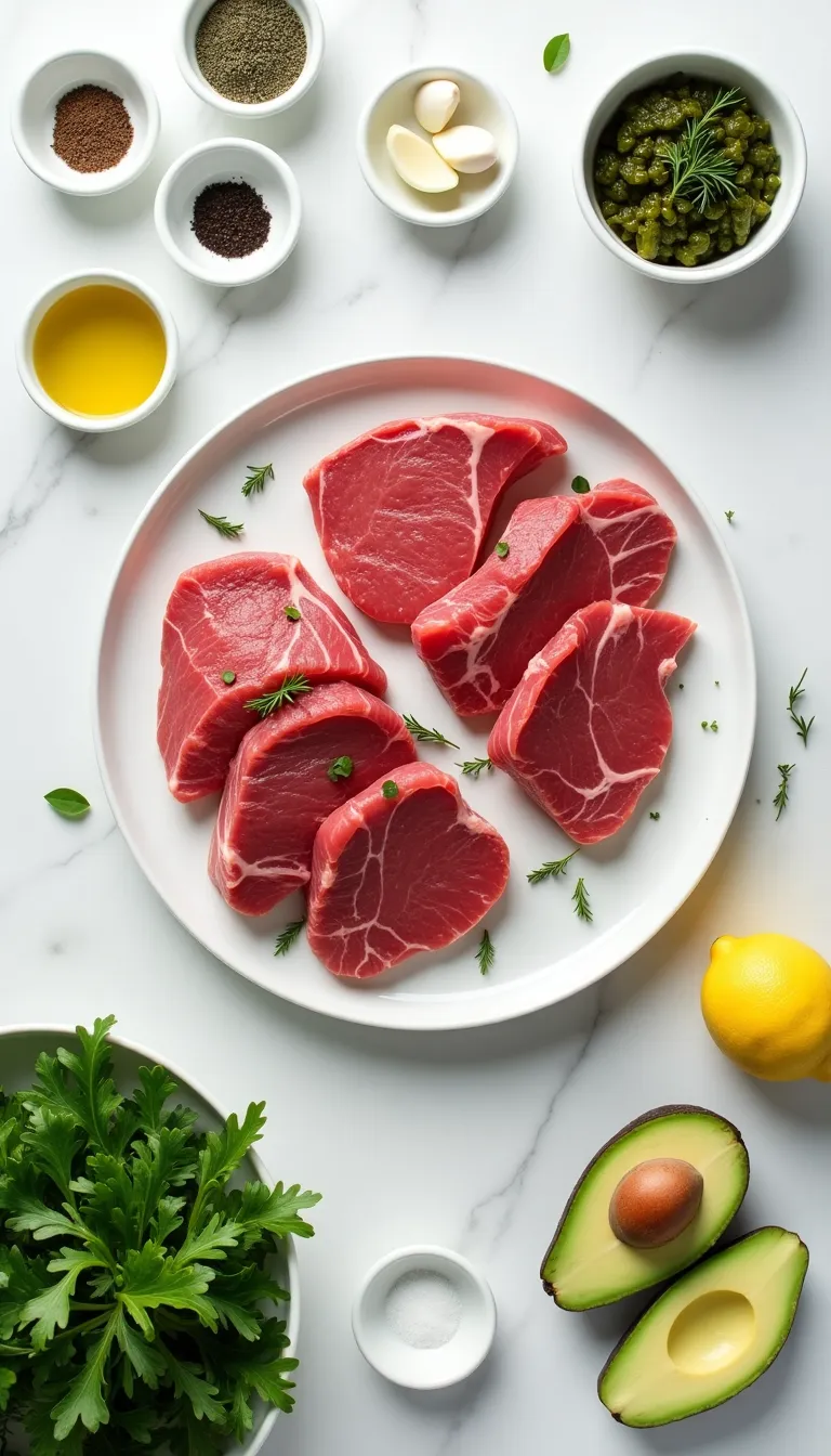 Bistec a la parrilla con chimichurri casero y rúcula fresca