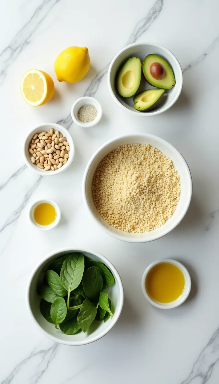 Ensalada de quinoa, aguacate y espinacas