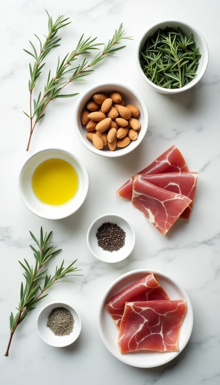 Ensalada de Flores de Romero y Jamón Ibérico de Bellota