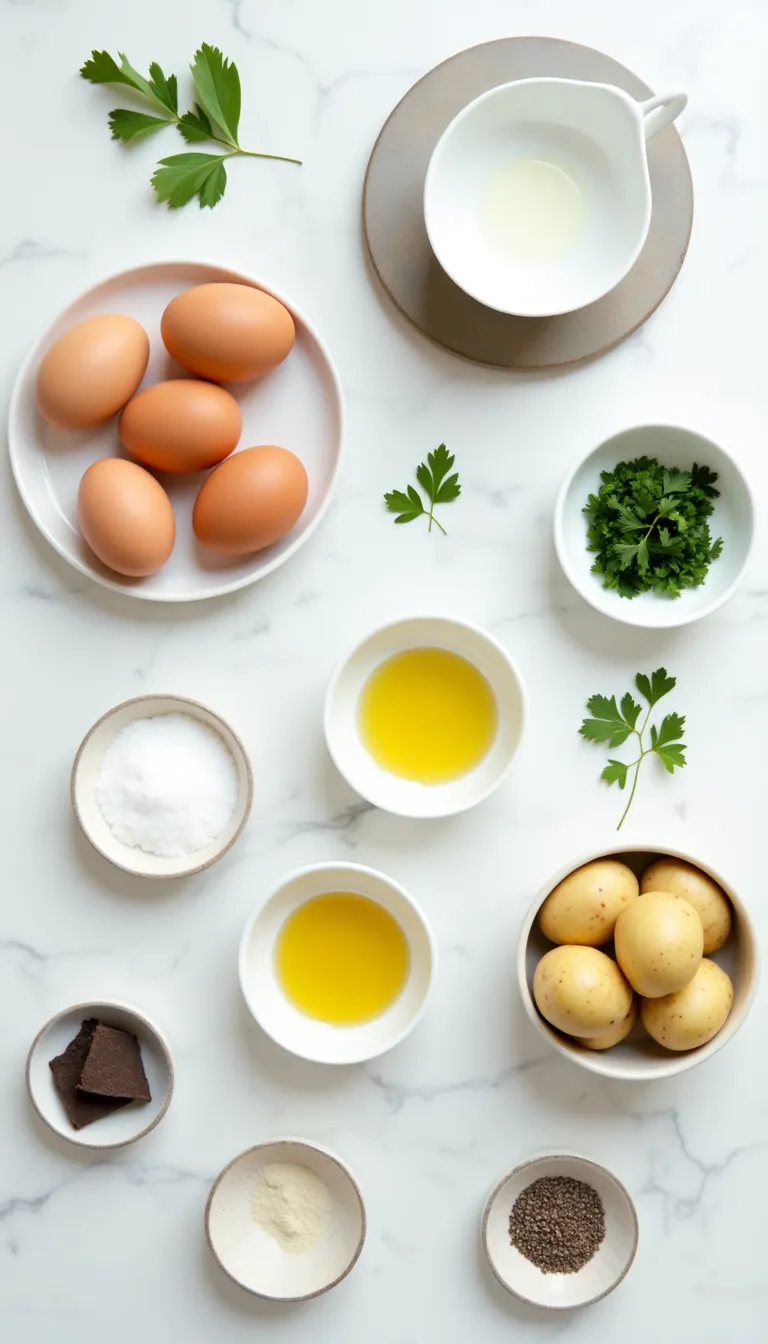 Huevos rotos con patatas y trufa