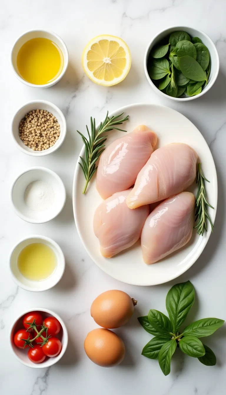 Pollo al limón y romero con guarnición de quinoa y espinacas