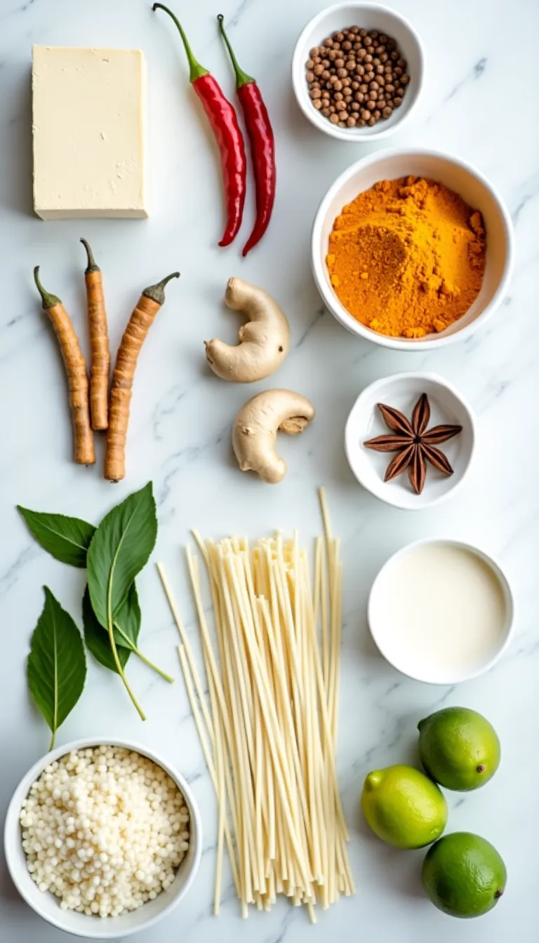 Laksa vegana de coco y tofu ahumado