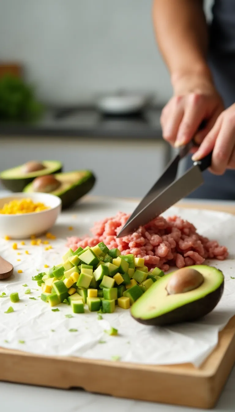 Preparación de ingredientes para la ensalada de atún