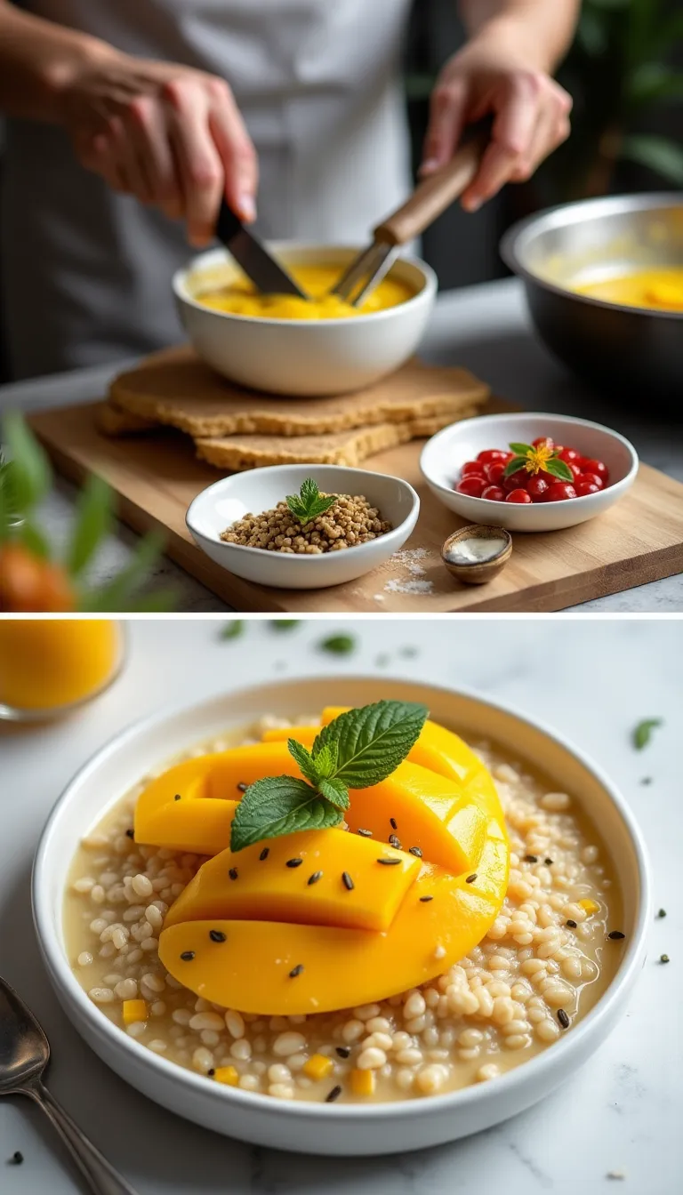 Avena tropical con coco y mango