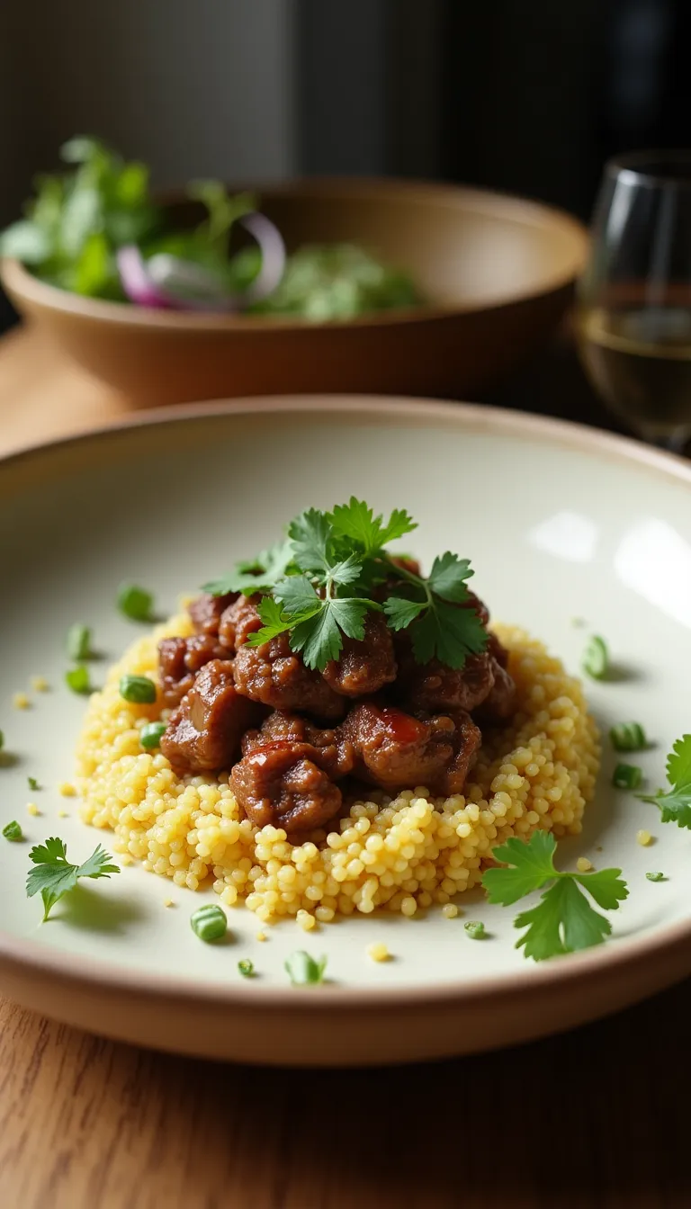 Plato final con carne molida y quinoa