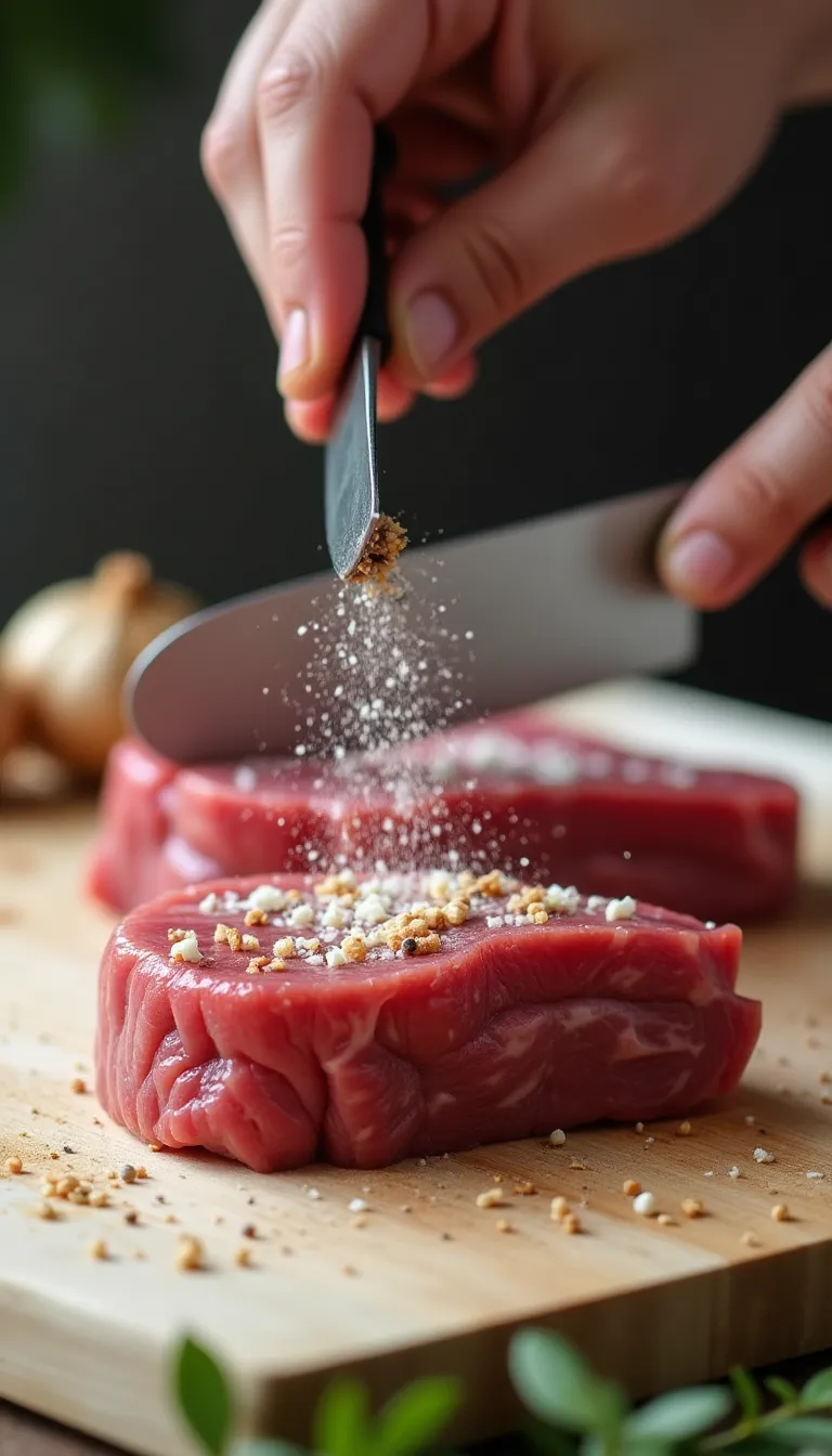 Preparación de ingredientes para el bistec Mindbient