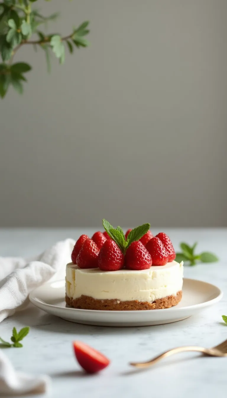 Presentación final de cheesecake sin horno