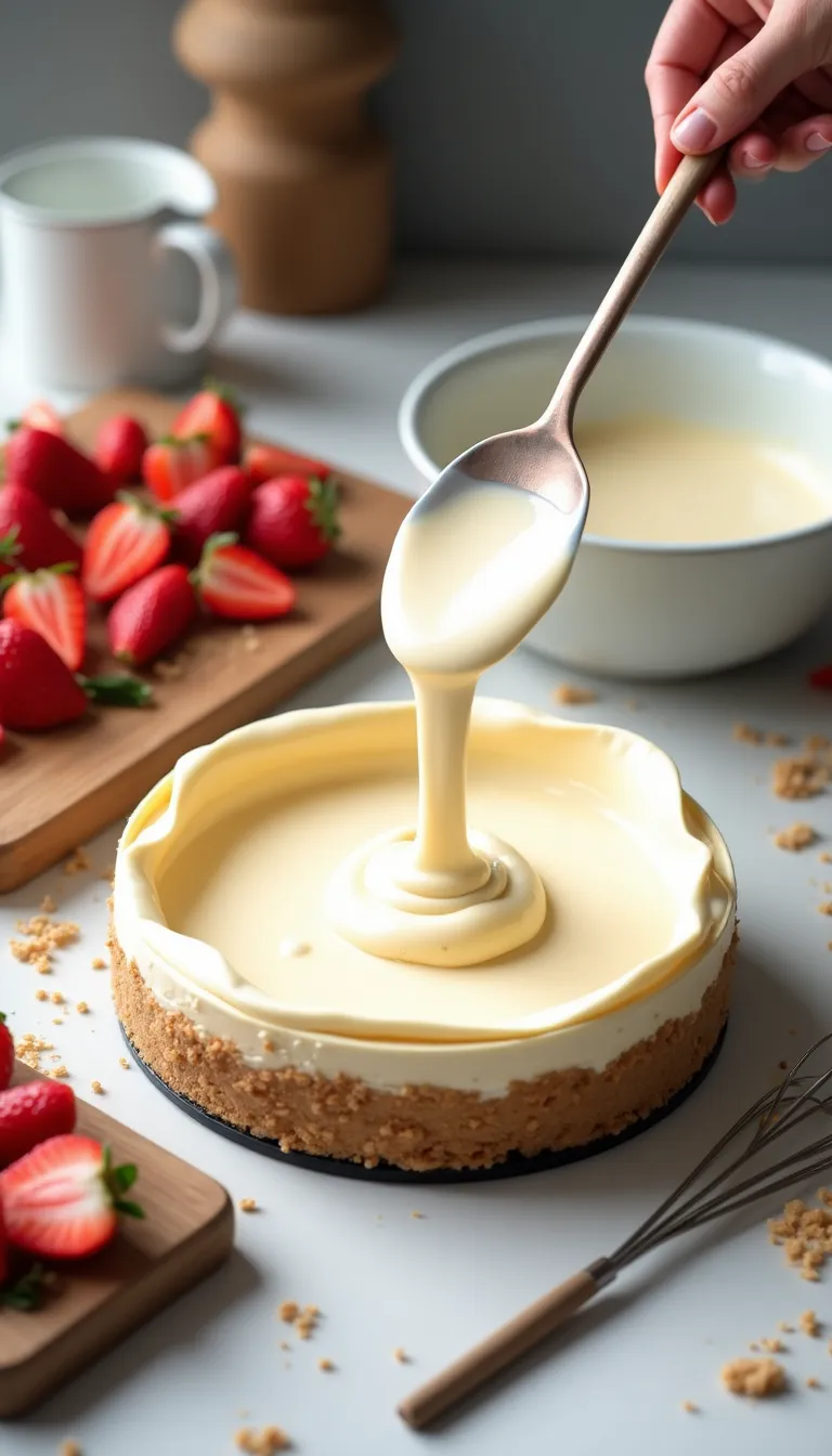 Preparación del cheesecake sin horno