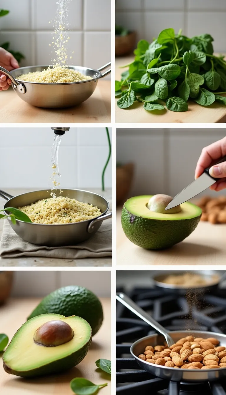 Ingredientes frescos para la ensalada de quinoa