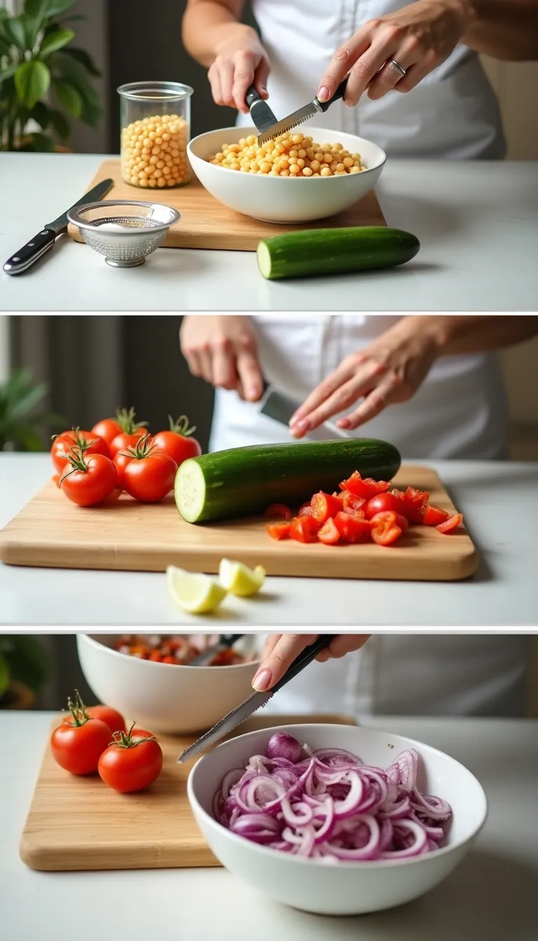 ingredientes para ensalada de garbanzos