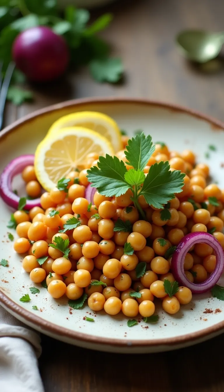 ensalada de garbanzos emplatada