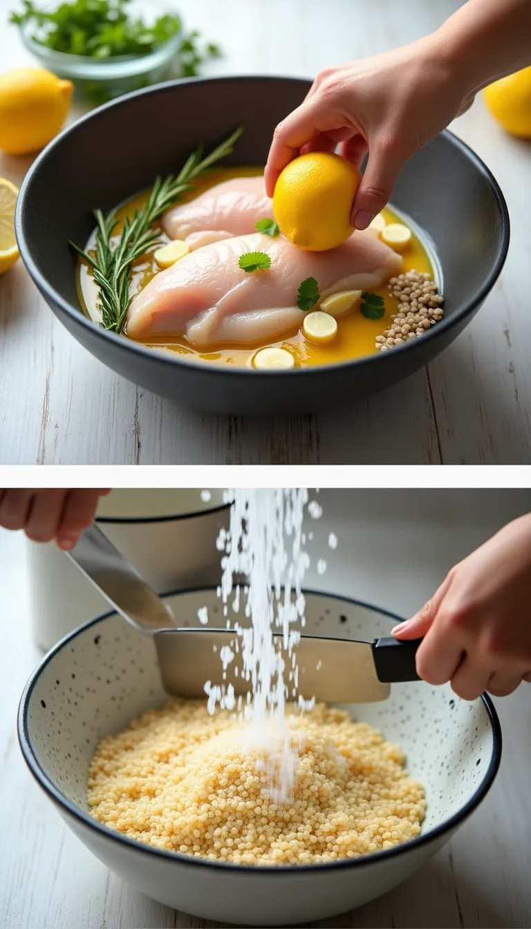 Ingredientes para la receta de pollo al limón y romero