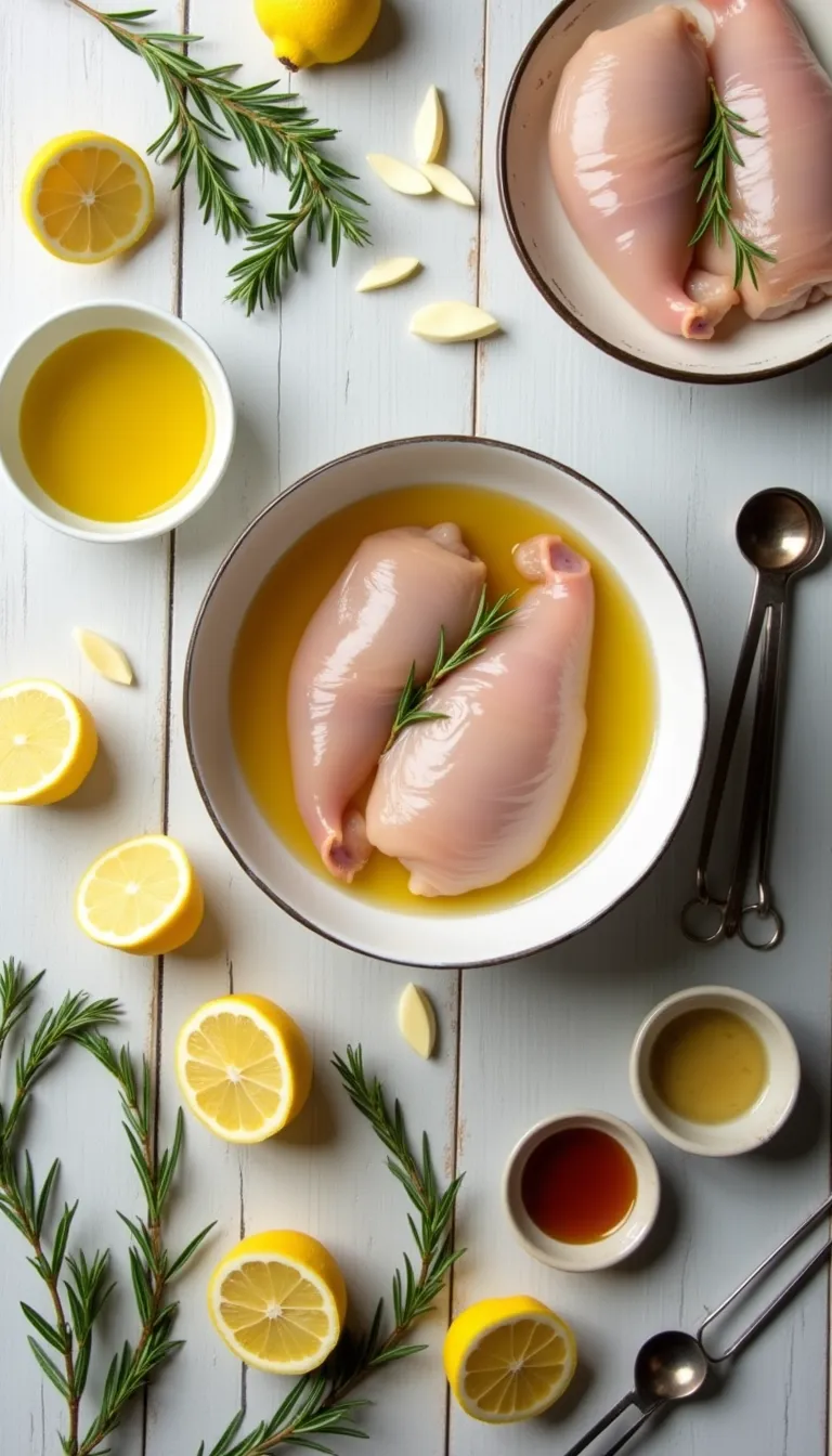 Ingredientes para la preparación del pollo al limón
