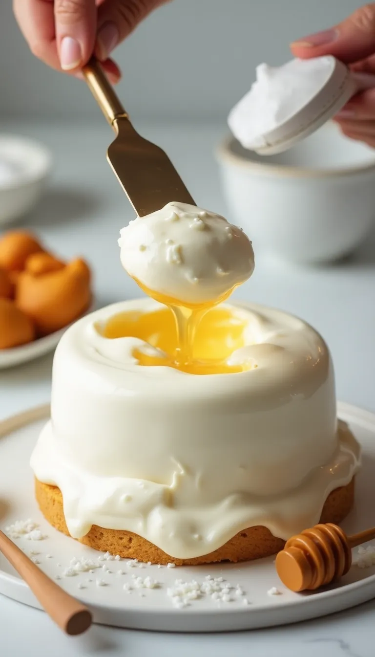 Preparación del cremoso de yogur y miel de acacia