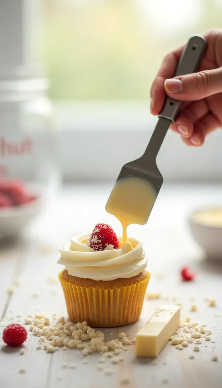 Ingredientes para los cupcakes de chocolate blanco y frambuesa