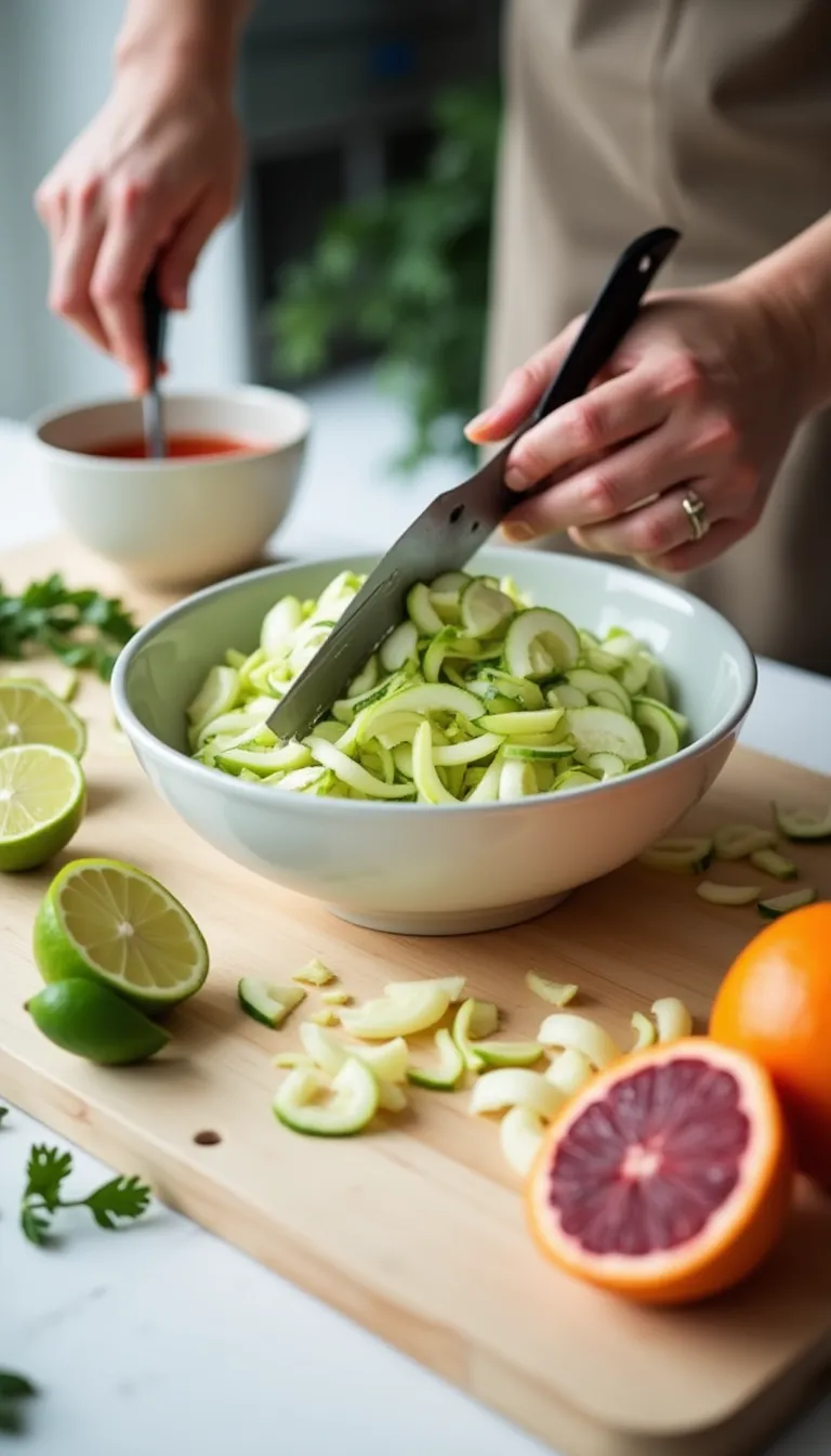 Preparación de Ensalada de Hinojo y Naranja Sanguina