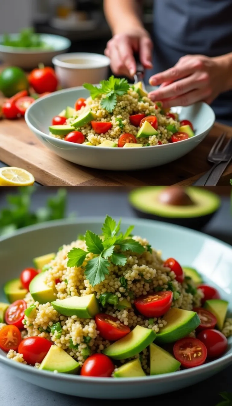 Ensalada de quinua y aguacate con toque de limón