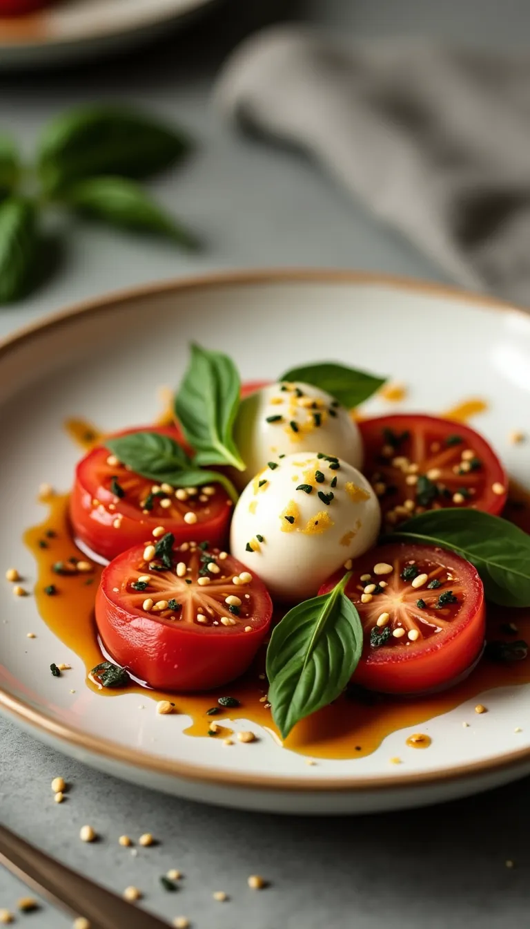 Presentación final de la ensalada Caprese
