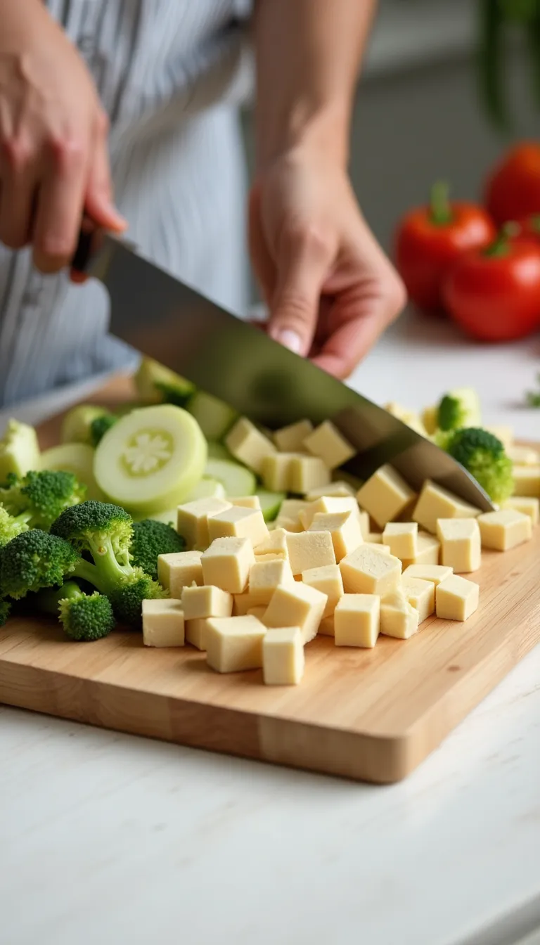 Ingredientes frescos de salteado mindful