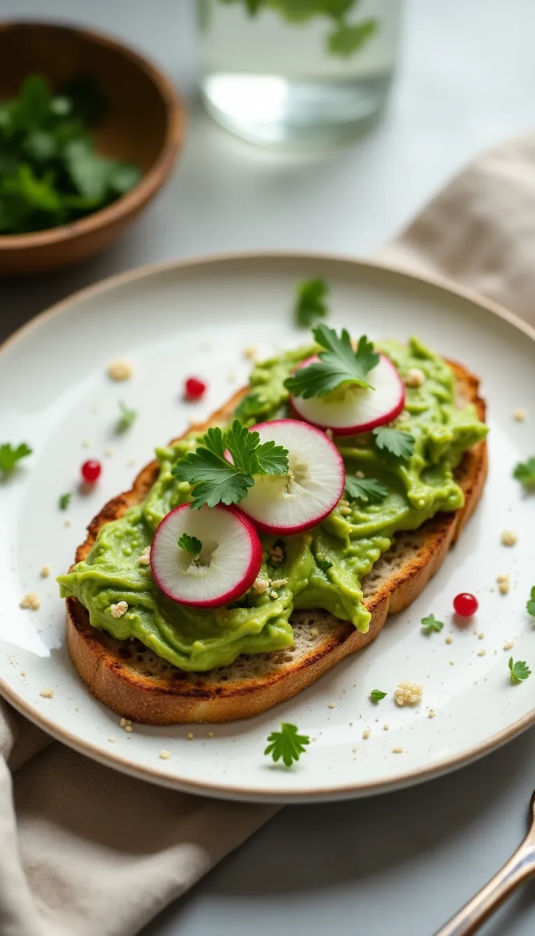 Tostadas de aguacate presentadas con estilo.