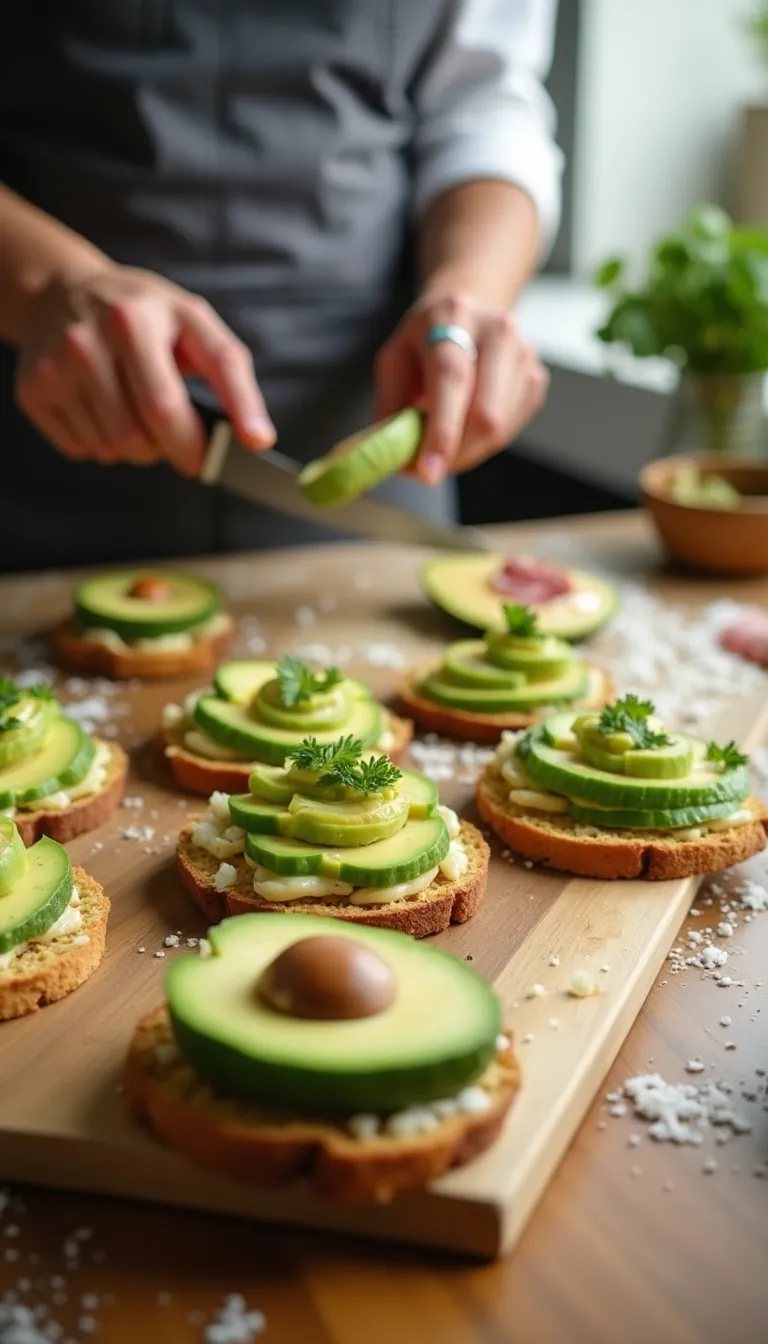 Preparación de las tostadas de aguacate paso a paso.