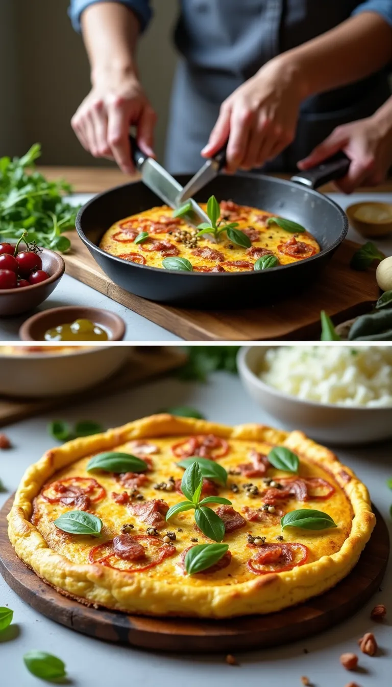 Frittata rápida de tocino y champiñones