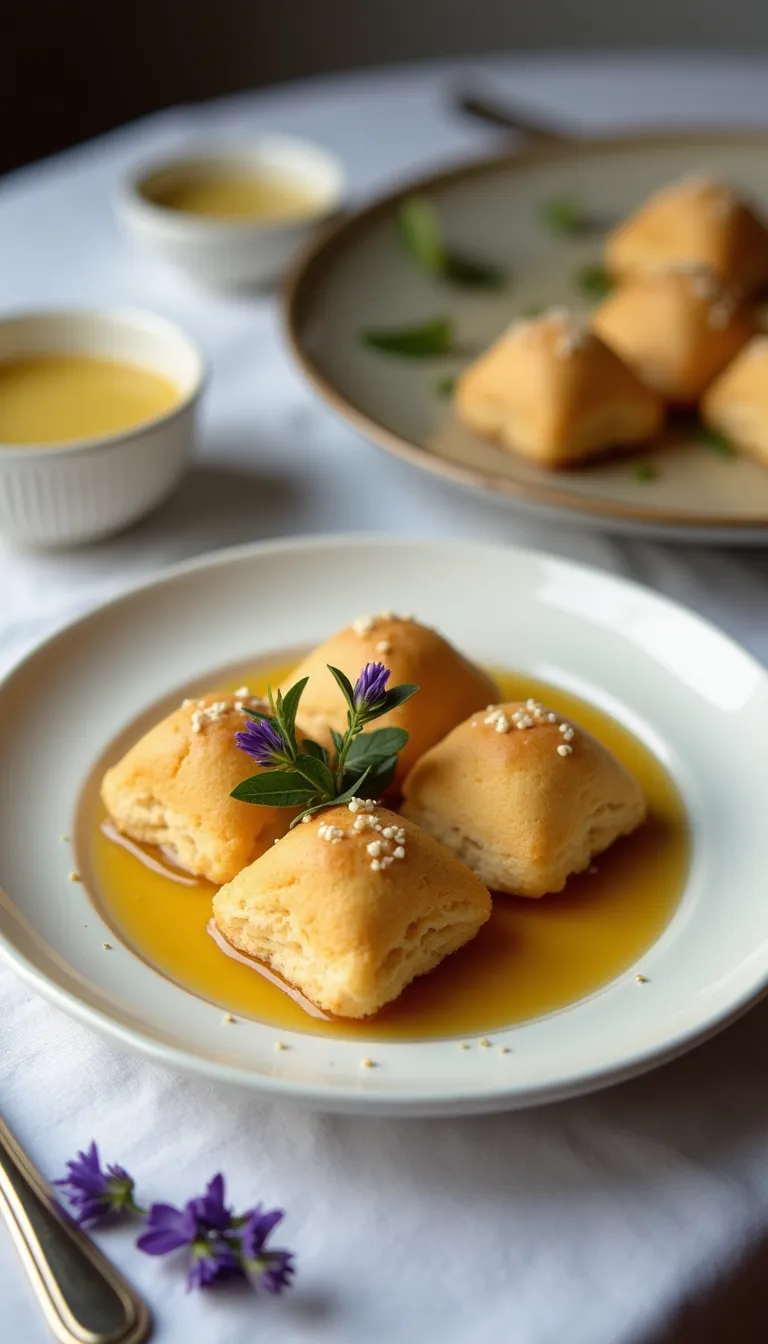 Presentación delicada de las galletas de lavanda