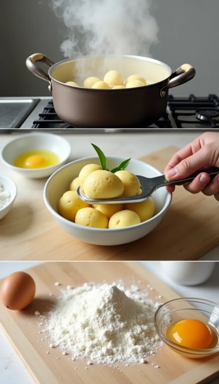Ingredientes gnocchi en salsa de queso azul