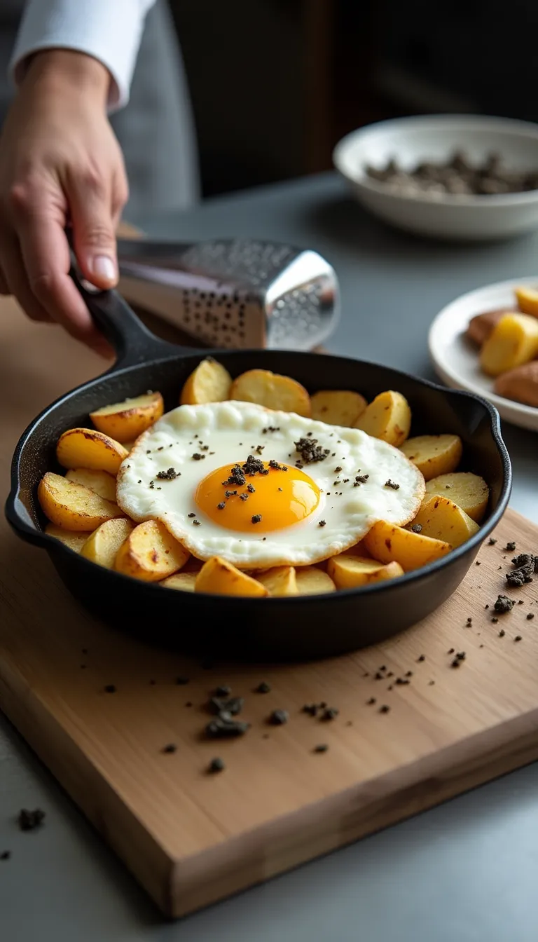 Tabla nutricional de huevos rotos con trufa negra