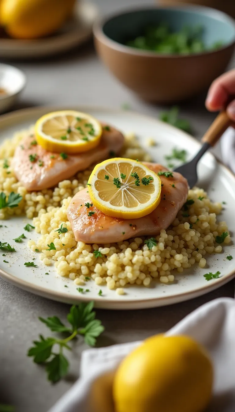 Preparación del pollo al limón y romero