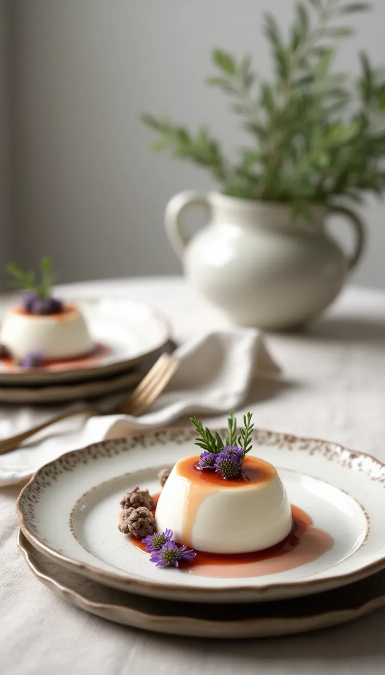 Presentación de Panna Cotta de Lavanda