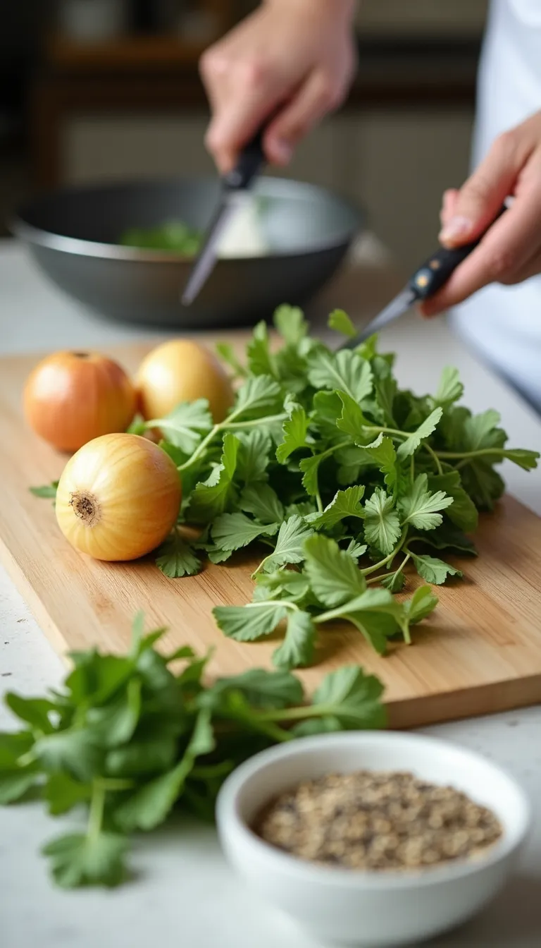 Ingredientes sopa de hojas de nabo y sésamo