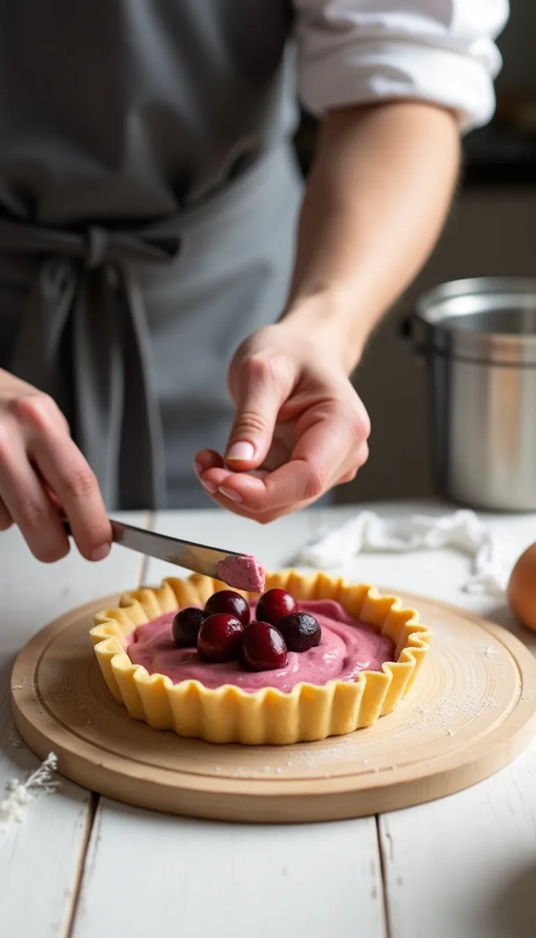 Ingredientes para la tarta de cerezas y almendras
