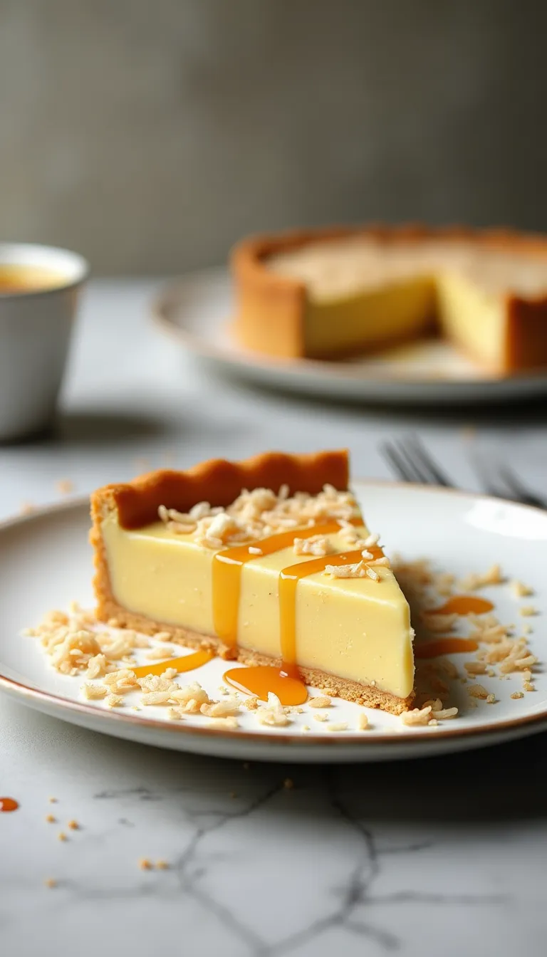 Presentación tarta de coco y dulce de leche