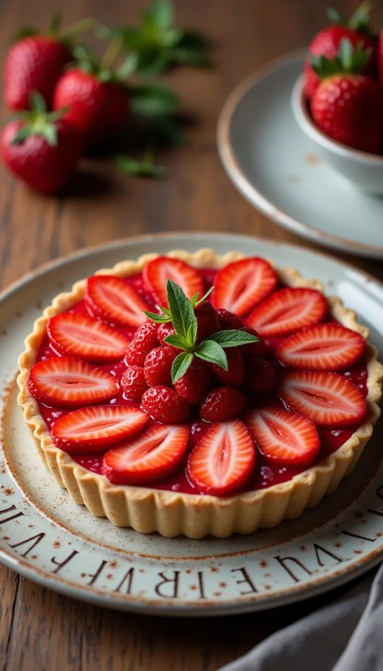 Presentación final de la tarta de fresas