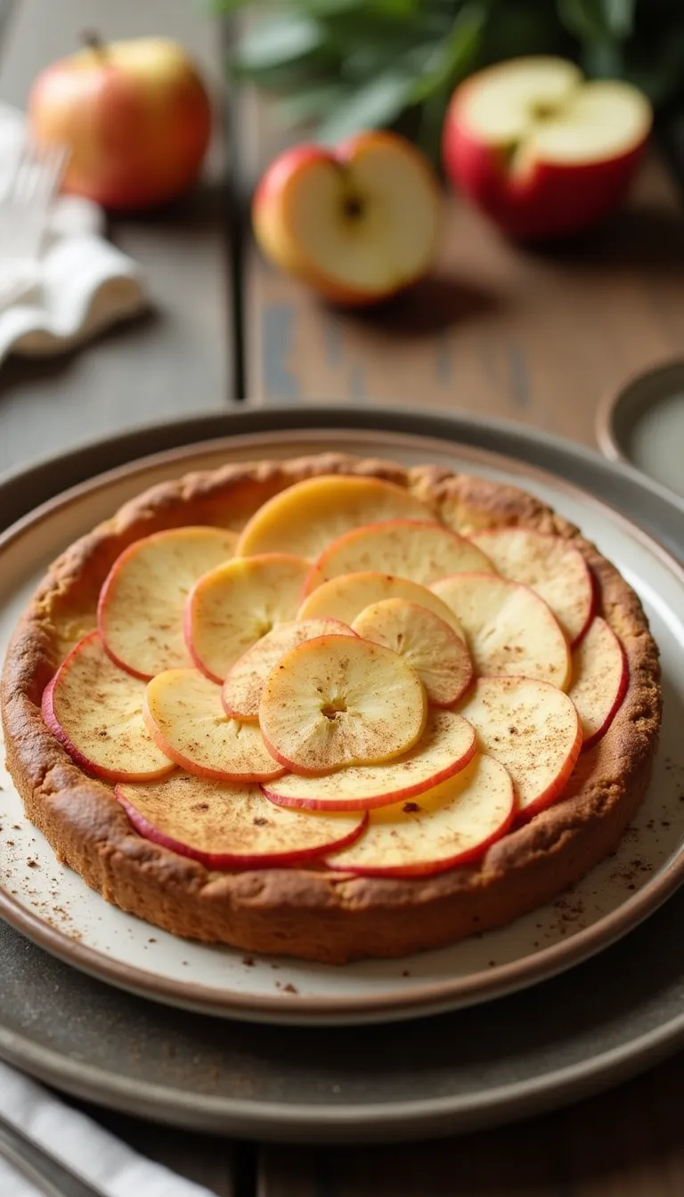 Presentación de la torta de manzana keto