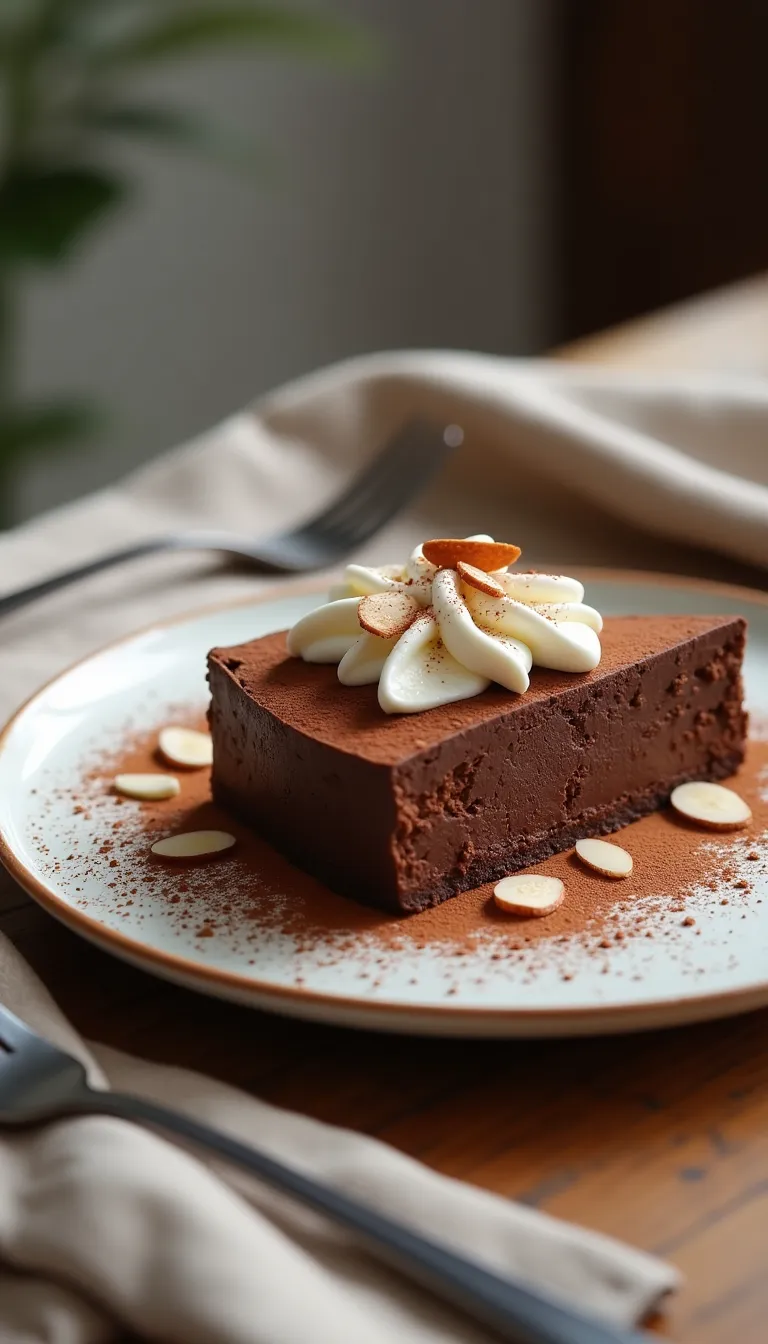 Torta keto de chocolate lista para servir