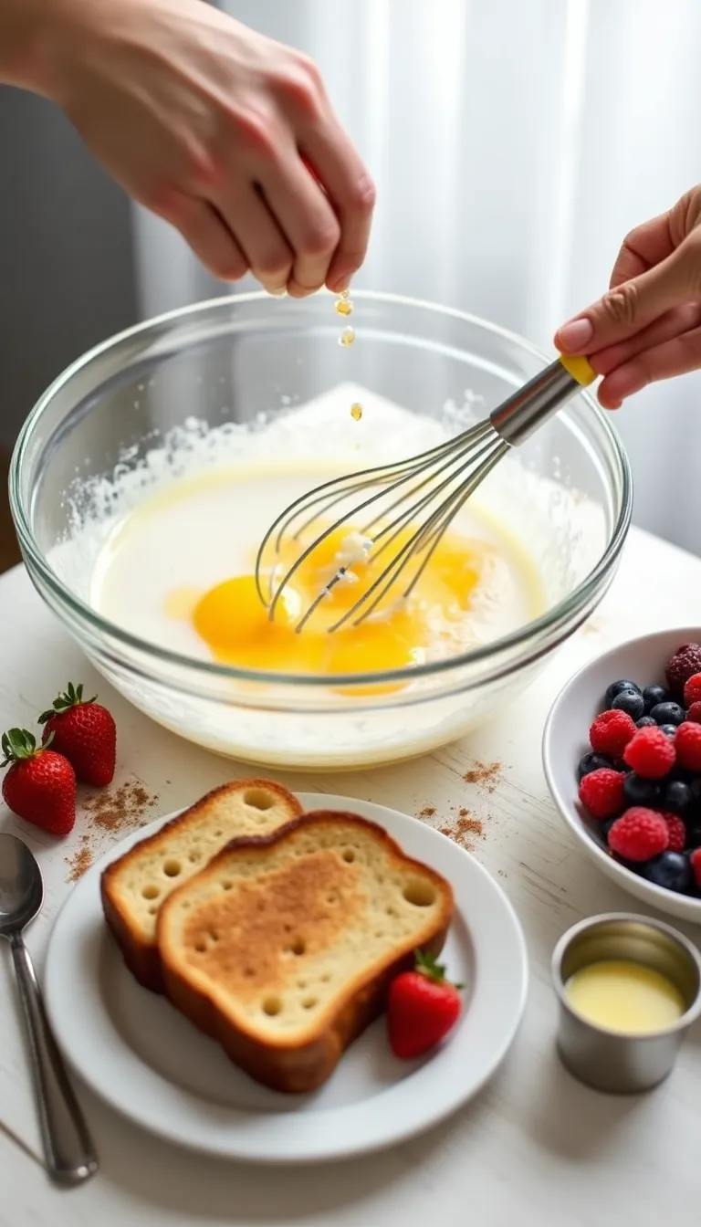 Ingredientes de las tostadas francesas con frutos rojos
