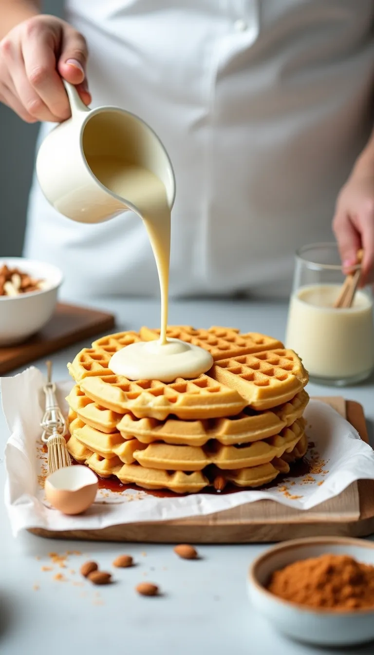 Tabla nutricional de waffles de avena y almendra.