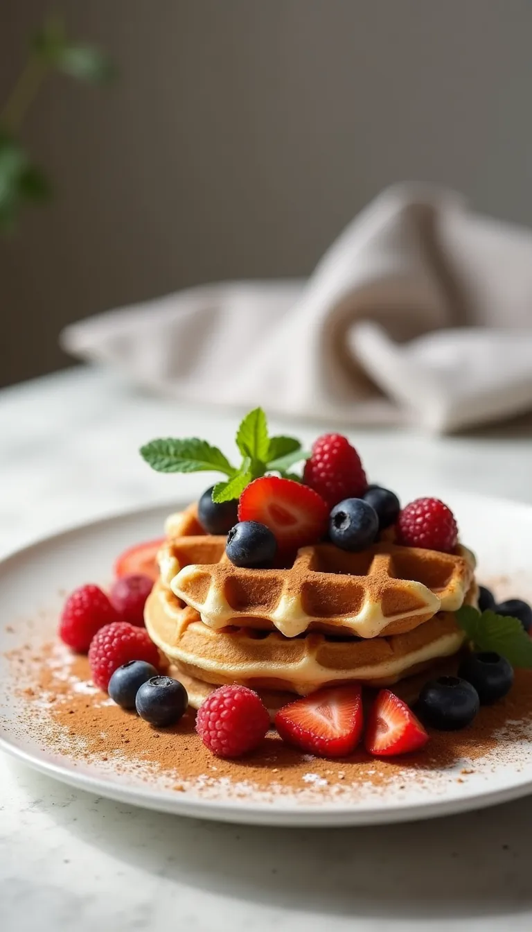 Presentación final de los waffles integrales