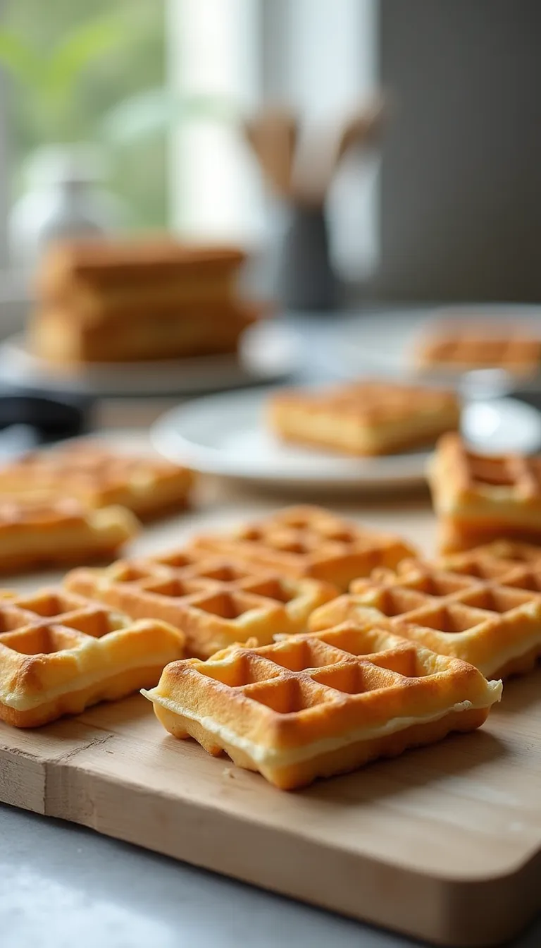 Preparación de waffles integrales.
