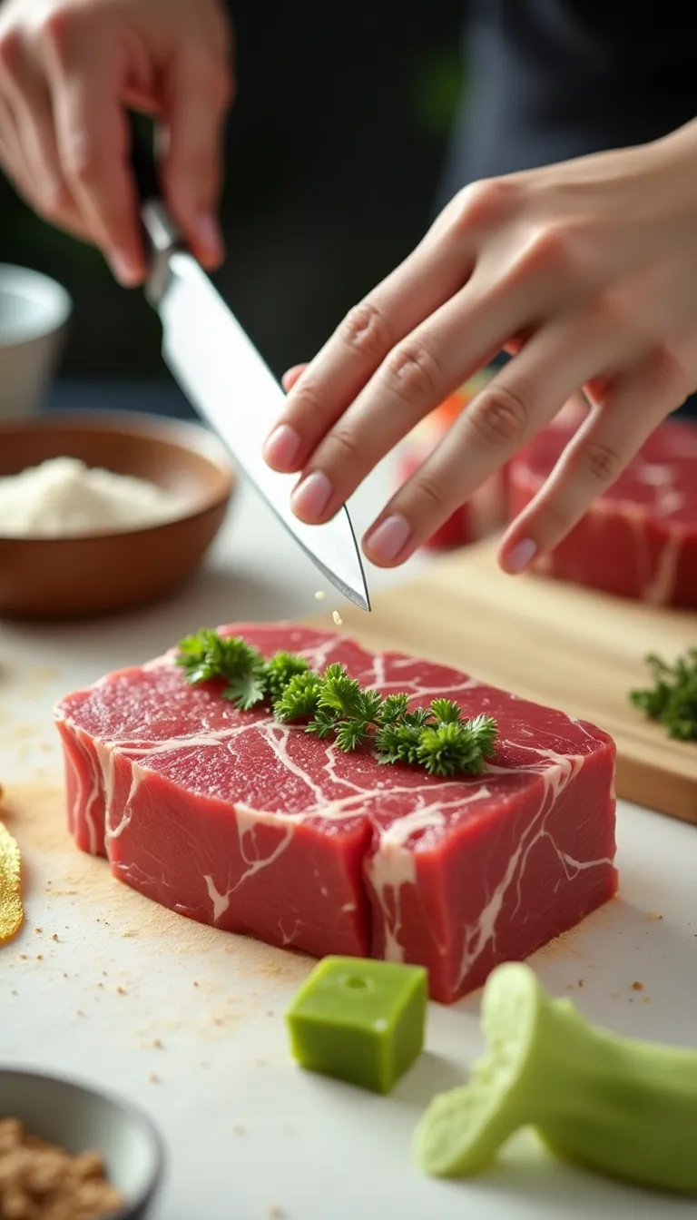 Preparación de ingredientes para Wagyu A5