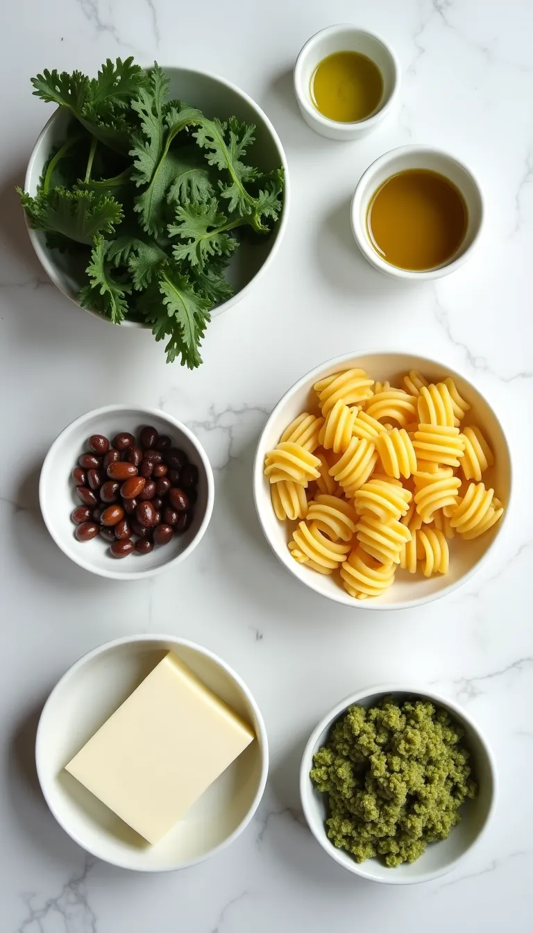 Pasta con pesto de kale y almendras