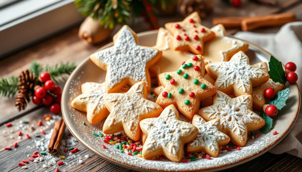 Galletas de mantequilla con formas navideñas