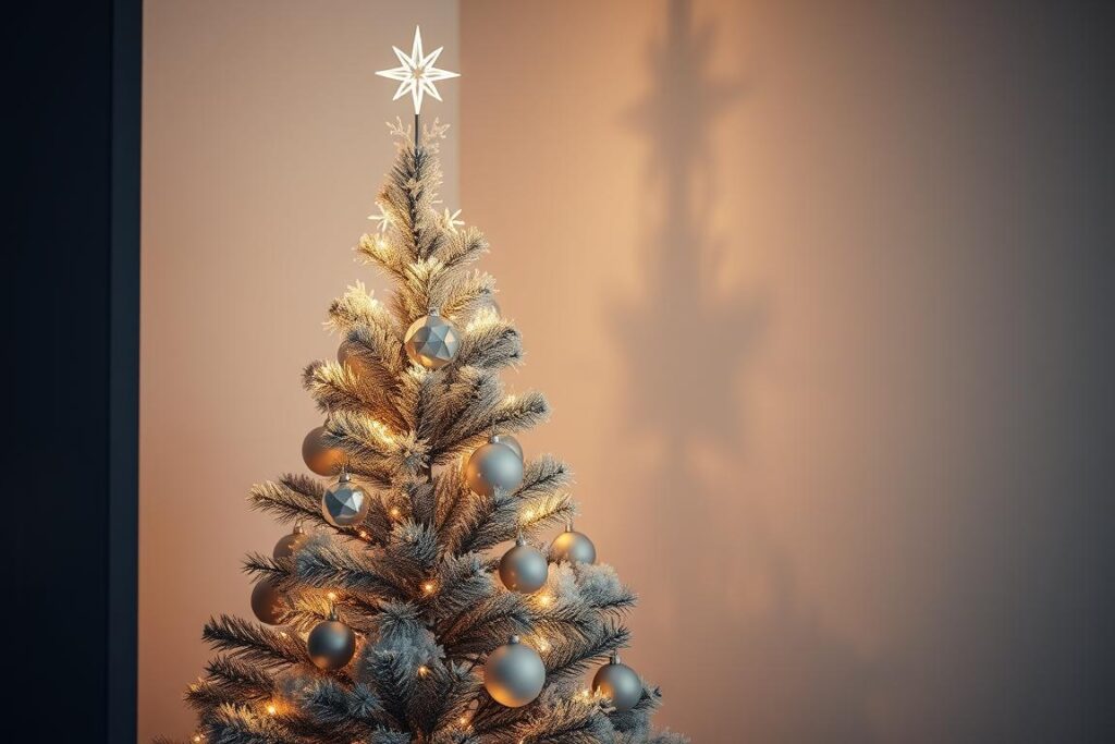 Iluminación en árbol de Navidad moderno