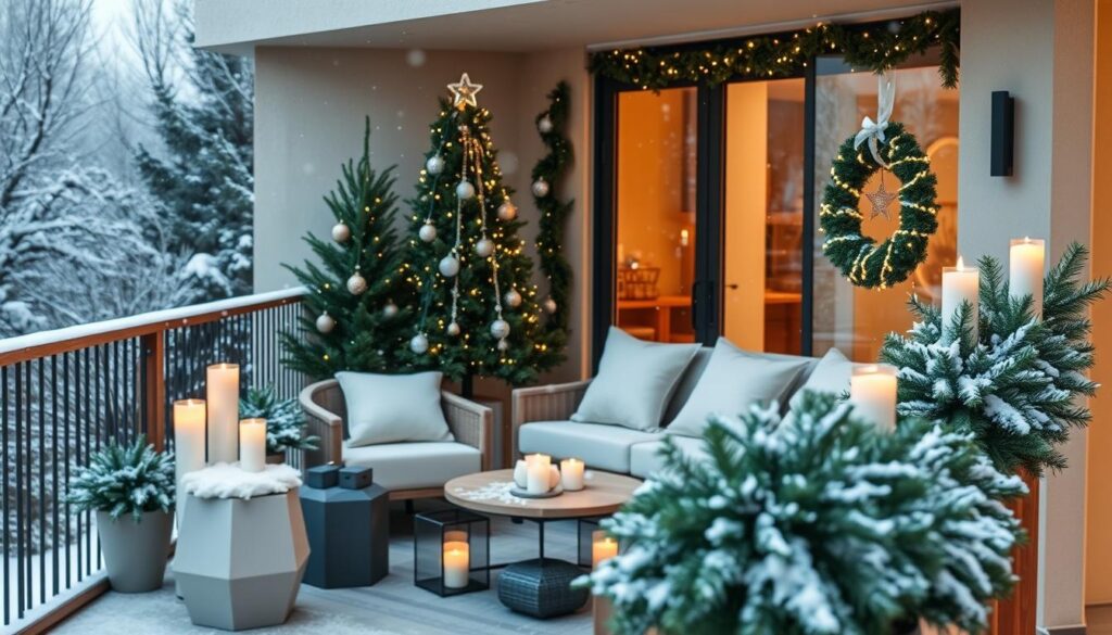Terraza navidad minimalista