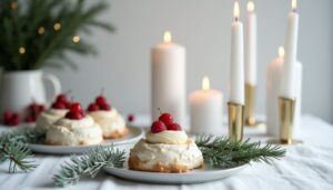 Lee más sobre el artículo Mini Pavlovas con Mascarpone y Arándanos | Postre Navideño Minimalista