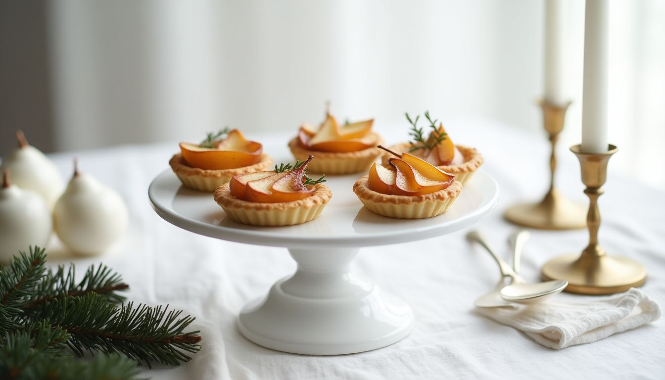 Lee más sobre el artículo Mini Tartaletas de Pera Caramelizada con Tomillo y Almendras