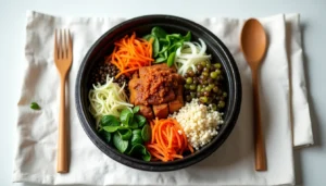 Lee más sobre el artículo Bibimbap Vegano con Tempeh y Kimchi Casero