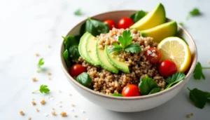 Lee más sobre el artículo Bowl de Quinoa y Aguacate: Salud y Sabor en Armonía